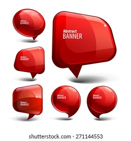 Shiny gloss red vector banner. eps 10