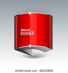 Shiny gloss red vector banner. eps 10