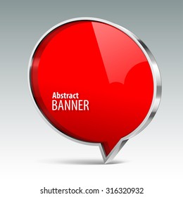 Shiny gloss red vector banner. eps 10