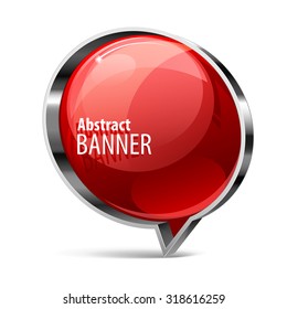 Shiny gloss red vector banner. eps 10