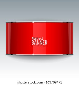 Shiny gloss red vector web banner. Ring shape. eps 10