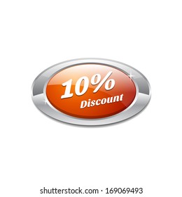 Shiny Glossy 10 Percent Discout Icon Button