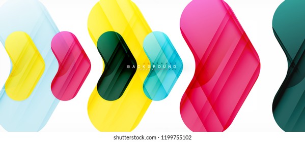 Shiny glossy arrows background, clean modern geometric design, futuristic composition