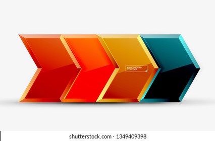 Shiny glossy arrows background, clean modern geometric design, futuristic composition, vector illustration