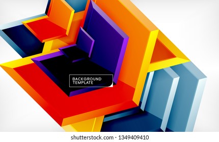 Fundo brilhante das setas brilhantes, design geométrico moderno limpo, composição futurista, ilustração vetorial