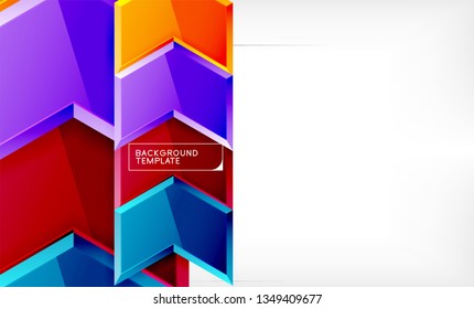 Fundo brilhante das setas brilhantes, design geométrico moderno limpo, composição futurista, ilustração vetorial