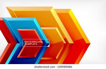 Shiny glossy arrows background, clean modern geometric design, futuristic composition, vector illustration