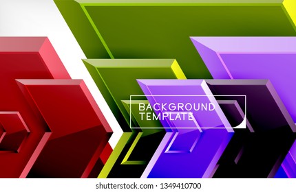 Shiny glossy arrows background, clean modern geometric design, futuristic composition, vector illustration