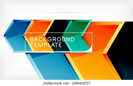 Shiny glossy arrows background, clean modern geometric design, futuristic composition, vector illustration