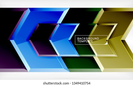 Shiny glossy arrows background, clean modern geometric design, futuristic composition, vector illustration