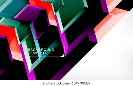 Shiny glossy arrows background, clean modern geometric design, futuristic composition, vector illustration