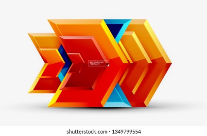 Shiny glossy arrows background, clean modern geometric design, futuristic composition, vector illustration