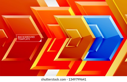 Shiny glossy arrows background, clean modern geometric design, futuristic composition, vector illustration