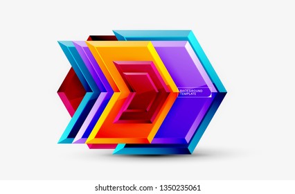 Shiny glossy arrows background, clean modern geometric design, futuristic composition, vector illustration