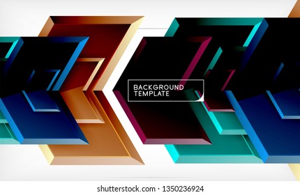 Shiny glossy arrows background, clean modern geometric design, futuristic composition, vector illustration
