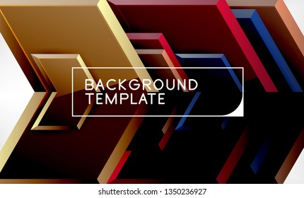 Shiny glossy arrows background, clean modern geometric design, futuristic composition, vector illustration