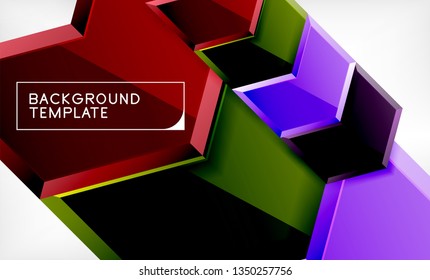 Shiny glossy arrows background, clean modern geometric design, futuristic composition, vector illustration