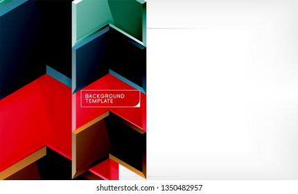 Shiny glossy arrows background, clean modern geometric design, futuristic composition, vector illustration