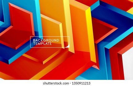 Shiny glossy arrows background, clean modern geometric design, futuristic composition, vector illustration