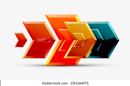 Shiny glossy arrows background, clean modern geometric design, futuristic composition, vector illustration