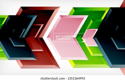 Shiny glossy arrows background, clean modern geometric design, futuristic composition, vector illustration