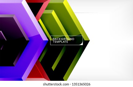 Shiny glossy arrows background, clean modern geometric design, futuristic composition, vector illustration