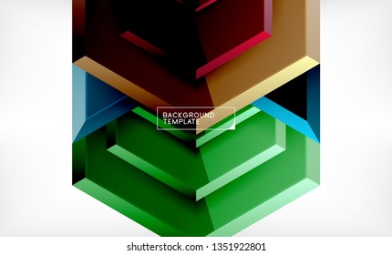 glänzend glänzende Pfeile, sauberes, modernes geometrisches Design, futuristische Zusammensetzung, Vektorgrafik