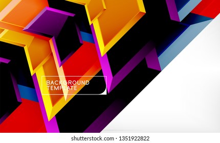 Shiny glossy arrows background, clean modern geometric design, futuristic composition, vector illustration