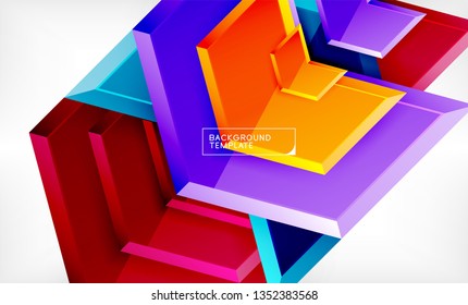 Shiny glossy arrows background, clean modern geometric design, futuristic composition, vector illustration
