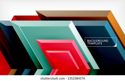 Fundo brilhante das setas brilhantes, design geométrico moderno limpo, composição futurista, ilustração vetorial