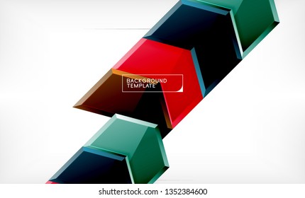 Shiny glossy arrows background, clean modern geometric design, futuristic composition, vector illustration