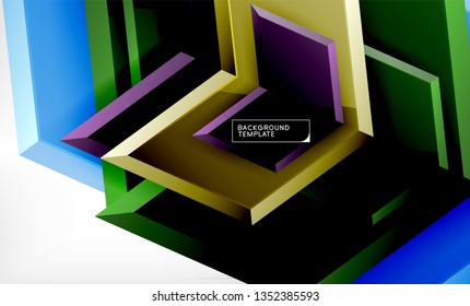 Shiny glossy arrows background, clean modern geometric design, futuristic composition, vector illustration