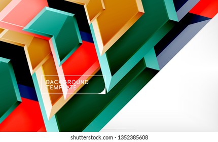 Shiny glossy arrows background, clean modern geometric design, futuristic composition, vector illustration