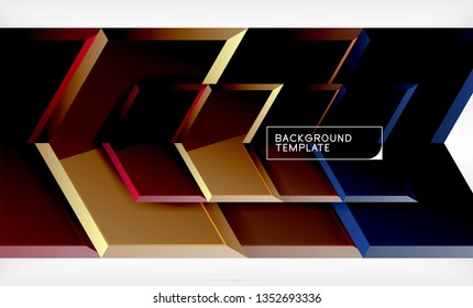 Shiny glossy arrows background, clean modern geometric design, futuristic composition, vector illustration