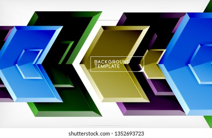 Shiny glossy arrows background, clean modern geometric design, futuristic composition, vector illustration