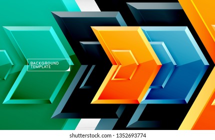 Fondo brillante brillante brillante, diseño geométrico moderno limpio, composición futurista, ilustración vectorial