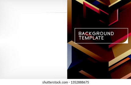 Shiny glossy arrows background, clean modern geometric design, futuristic composition, vector illustration