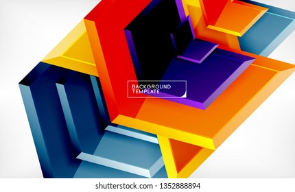Shiny glossy arrows background, clean modern geometric design, futuristic composition, vector illustration