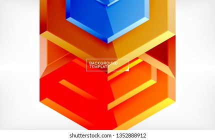 Shiny glossy arrows background, clean modern geometric design, futuristic composition, vector illustration