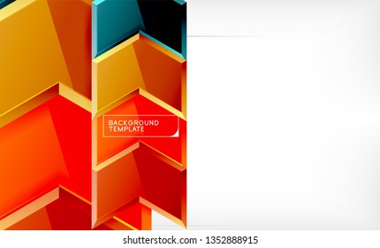 Shiny glossy arrows background, clean modern geometric design, futuristic composition, vector illustration
