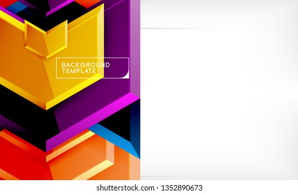 Shiny glossy arrows background, clean modern geometric design, futuristic composition, vector illustration