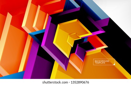 Shiny glossy arrows background, clean modern geometric design, futuristic composition, vector illustration