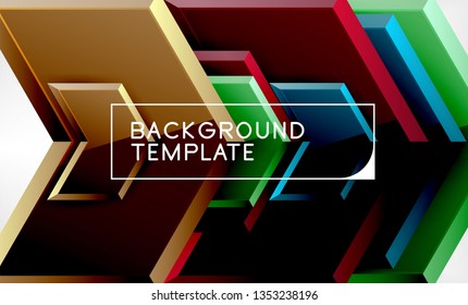 Shiny glossy arrows background, clean modern geometric design, futuristic composition, vector illustration