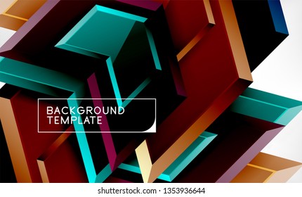 Shiny glossy arrows background, clean modern geometric design, futuristic composition, vector illustration