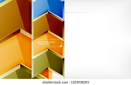 Shiny glossy arrows background, clean modern geometric design, futuristic composition, vector illustration