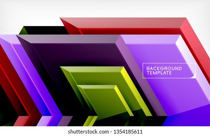 Shiny glossy arrows background, clean modern geometric design, futuristic composition, vector illustration