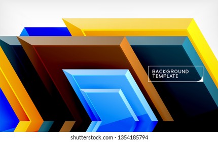 Shiny glossy arrows background, clean modern geometric design, futuristic composition, vector illustration