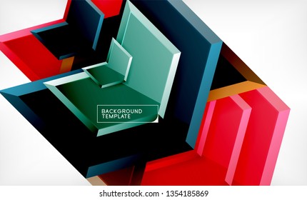 Shiny glossy arrows background, clean modern geometric design, futuristic composition, vector illustration