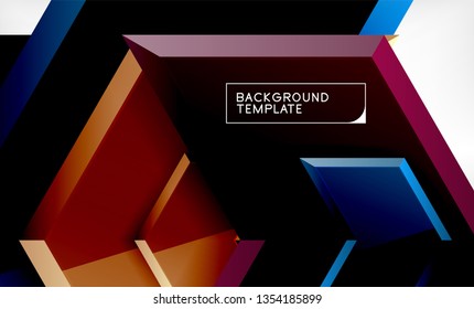 Shiny glossy arrows background, clean modern geometric design, futuristic composition, vector illustration