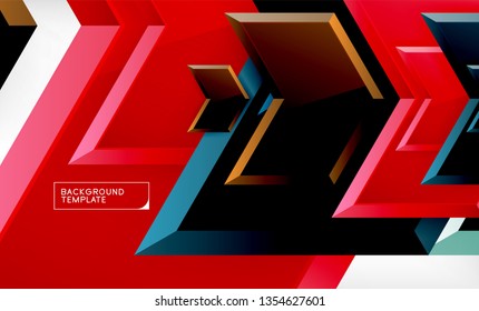 Shiny glossy arrows background, clean modern geometric design, futuristic composition, vector illustration